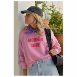 New Marlot Paris Sweat Romy Modern Love Coton Bio - Collection Femme | Rose