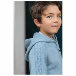 Tartine et Chocolat Sweat Torsades Laine | Bleu chiné Outlet