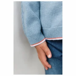 Tartine et Chocolat Sweat Torsades Laine | Bleu chiné Outlet