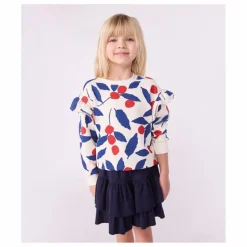 Petit Bateau Sweat Volants Feuilles | Ecru Online