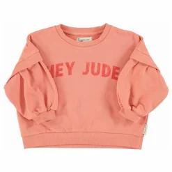 Piupiuchick Sweat Volants Hey Jude Coton Bio | Corail Sale