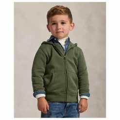 Ralph Lauren Sweat Zippé Logo | Vert kaki Sale