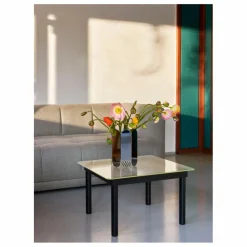 Sale Hay Table basse en verre Kofi, pietement en chêne | Noir