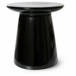 HKliving Table d'appoint en faïence | Noir New