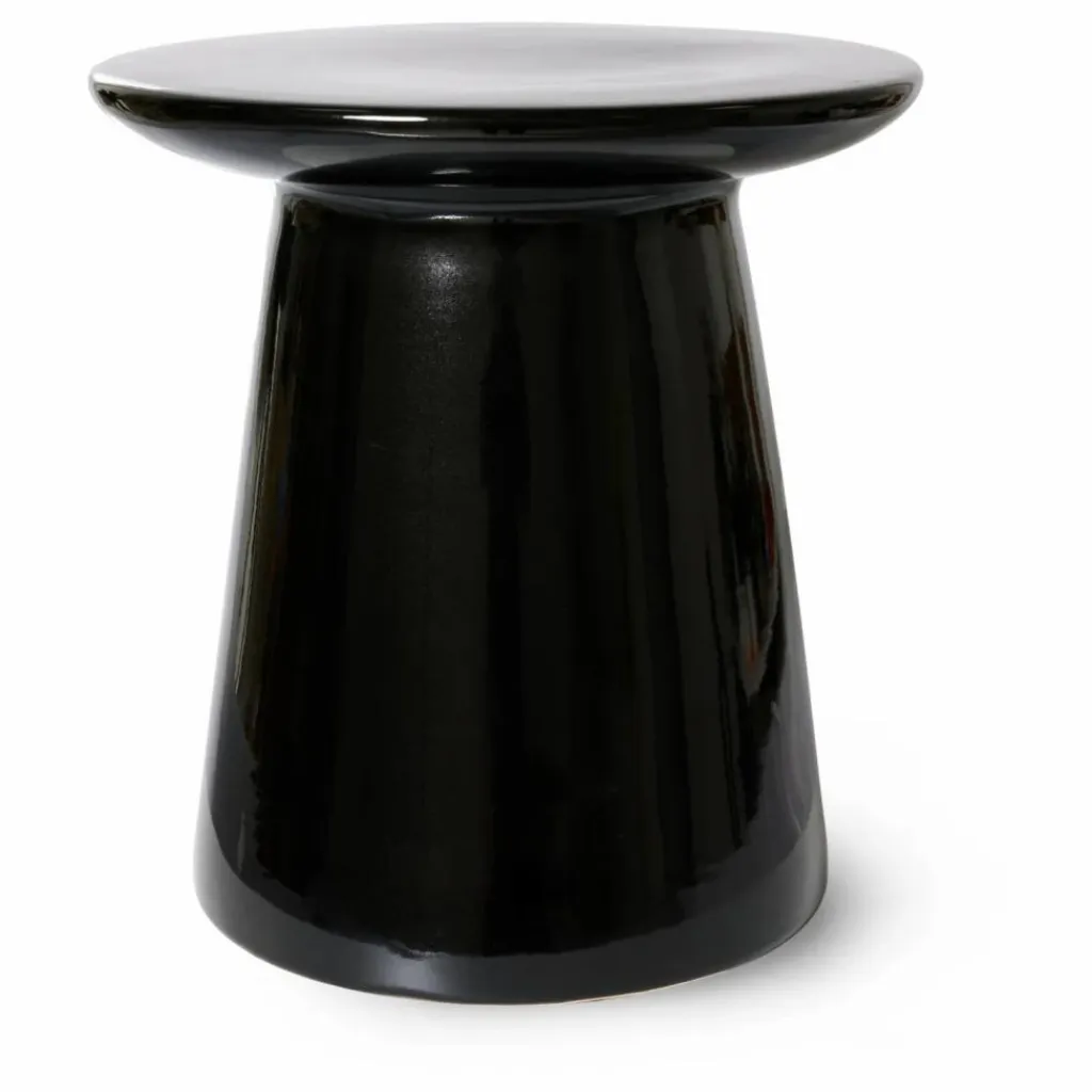HKliving Table d'appoint en faïence | Noir New
