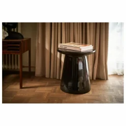 HKliving Table d'appoint en faïence | Noir New