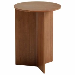 Discount Hay Table d'appoint Slit ronde en bois | Noyer