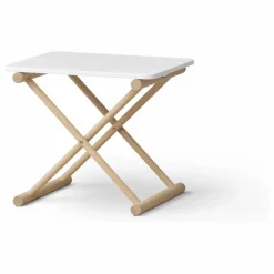 Clearance Oliver Furniture Table de chevet basse Camp en chêne | Blanc
