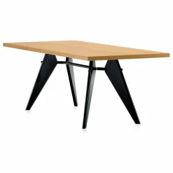Outlet Vitra Table EM - piètement noir - Jean Prouvé | Chêne