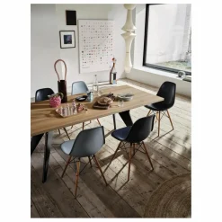 Outlet Vitra Table EM - piètement noir - Jean Prouvé | Chêne