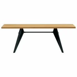 Vitra Table EM en naturel huilé 220x90 cm - piètement noir - Jean Prouvé |