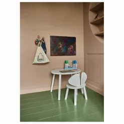 Nofred Table en chêne Souris | Blanc Outlet