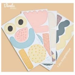 Ferflex Jeux Éducatifs|Tableau magnétique Baleine et son jeu de 21 formes géométriques