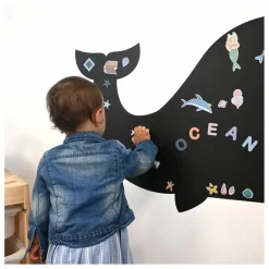 Ferflex Jeux Éducatifs|Tableau magnétique Baleine et son jeu de 21 formes géométriques