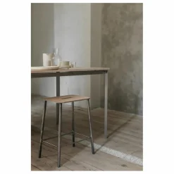 Frama Tabouret Adam, assise en cuir | Argenté Clearance