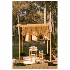 Cosydar Tabouret de bar en bois brut et palme