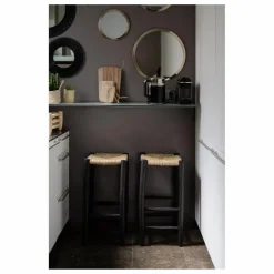 Cosydar Tabouret de bar en bois peint et palme |