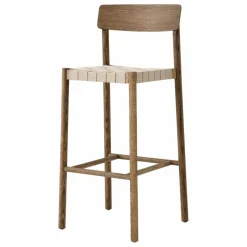 & Tradition Chaises, Tabourets, Bancs|Tabouret de bar sangles naturelles 75 cm Betty TK15 en chêne huilé fumé |