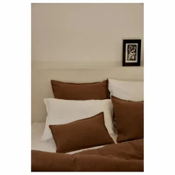 Gabrielle Paris Taie d'oreiller en lin lavé vichy | Vieux Rose Online