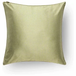 Emily's Pillow Taie d'oreiller en soie de mûrier imprimé Vichy | Kaki Outlet