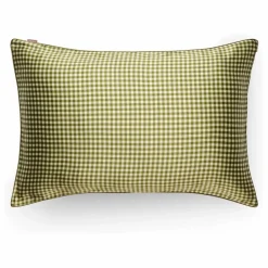 Emily's Pillow Taie d'oreiller en soie de mûrier imprimé Vichy | Kaki Outlet