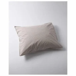 Suite 702 Taie d'oreiller Striped en percale organique - Brown-Ecru | Marron Discount