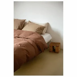 Suite 702 Taie d'oreiller Striped en percale organique - Brown-Ecru | Marron Discount