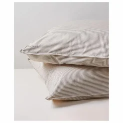Suite 702 Taie d'oreiller Striped en percale organique - Brown-Ecru | Marron Discount