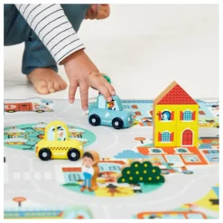 Janod Garages, Circuits|Tapis avec circuit Ville - Cross Roads