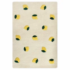 Hot Maison Deux Tapis Citrons en laine | Beige