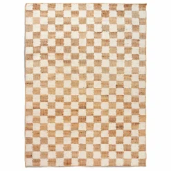 Ferm Living Tapis en jute et laine Check | Crème Outlet