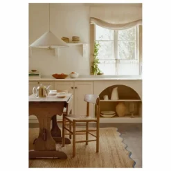 Layered Tapis en jute Scallop | Bleu