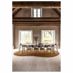 Sale Layered Tapis en Laine Residue | Ocre