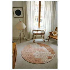 Discount Lorena Canals Tapis rond Honeycomb | Rose