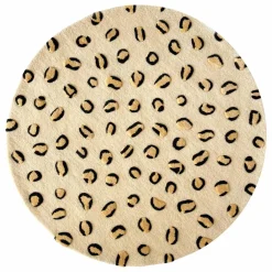 Enfant Maison Deux Tapis|Tapis Enfant|Tapis rond Lépoard en laine
