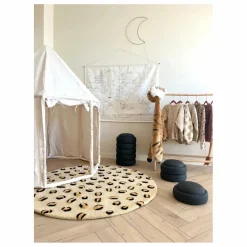 Enfant Maison Deux Tapis|Tapis Enfant|Tapis rond Lépoard en laine
