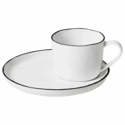 Broste Copenhagen Tasse avec soucoupe en porcelaine Salt