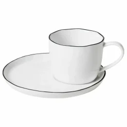 Broste Copenhagen Tasse avec soucoupe en porcelaine Salt