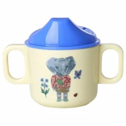 Rice Tasse d'apprentissage en mélamine Elephant - x Nathalie Lété | Bleu New