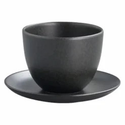 Kinto Tasse et soucoupe Pebble en porcelaine | Noir Discount