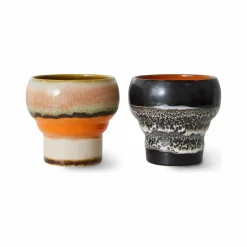 HKliving Tasses en grès - Set de 2