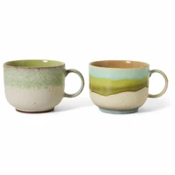 Hot HKliving Tasses en grès Neo - Set de 2 | Vert pâle