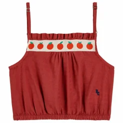 Bobo Choses Top à Bretelles Brodé Tomates | Rouge Discount