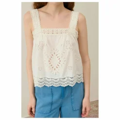 Louise Misha Top Paradine Coton Bio - Collection Femme | Blanc cassé Online