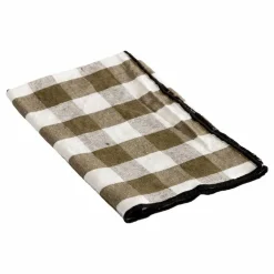 Sale Maison de Vacances Torchon Bourdon noir toile mimi 48x75 cm | Vichy Kaki