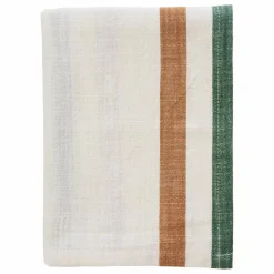 Madam Stoltz Torchon de cuisine rayé en coton | Citrouille Sale