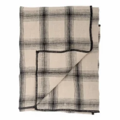 Le Monde Sauvage Torchon Highlands à carreaux en lin lavé | Beige rosé Clearance