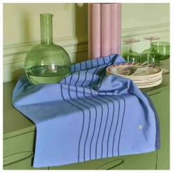 La cerise sur le gâteau Linge De Table|Art De La Table|Torchon rayé en coton bio Piero |