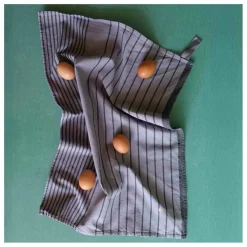 La cerise sur le gâteau Torchon rayé en coton bio Piero | Lavande Hot