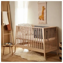 Clearance Leander Tour de lit Linea et Luna en coton bio | Gris